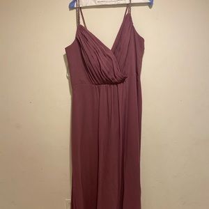 David’s Bridal Long Dress with Beaded Straps